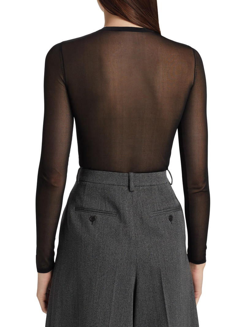 Women's Mesh Crewneck Bodysuit - Black 5