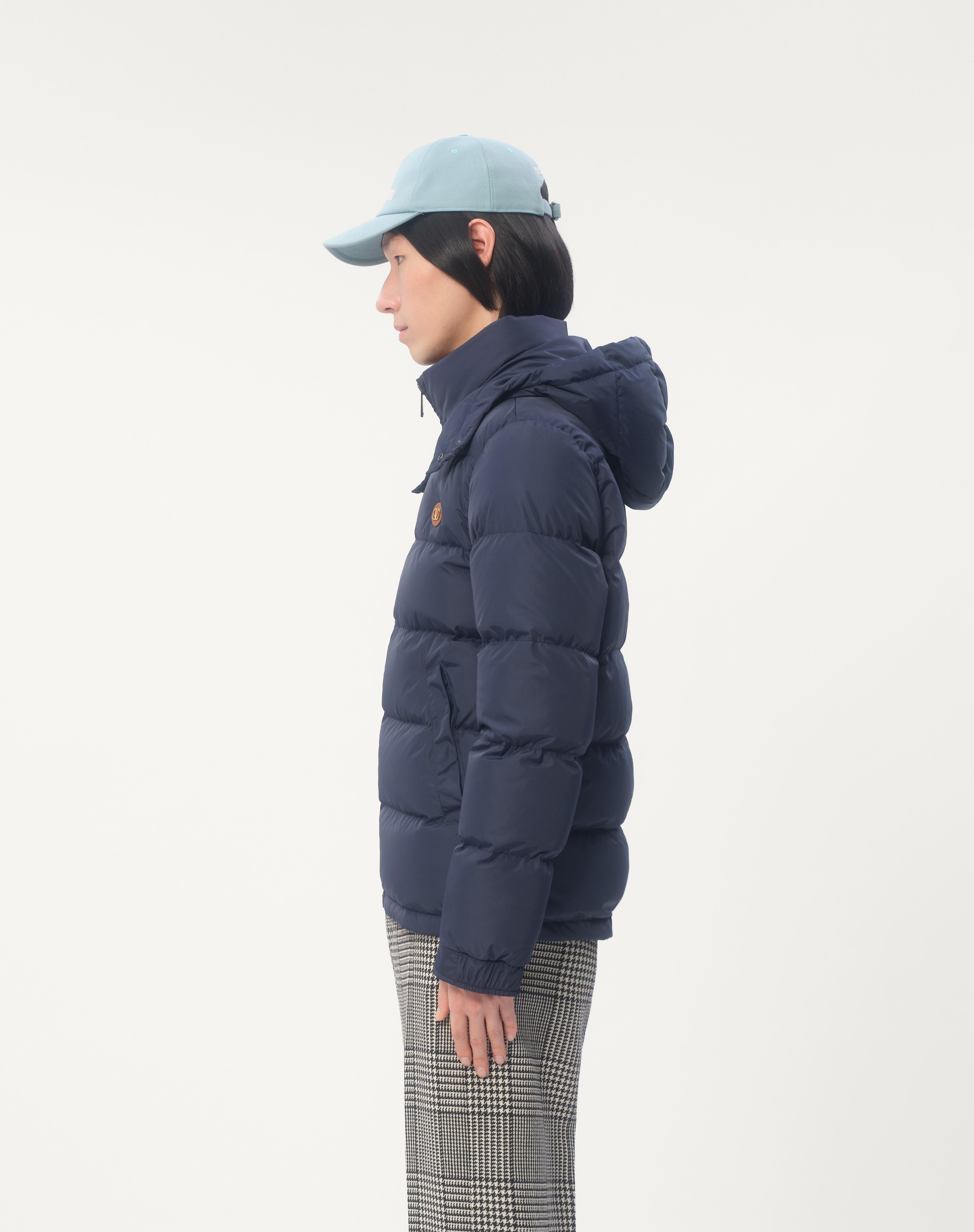 NYLON HOODED DOWN JACKET WITH VLOGO PATCH - 6