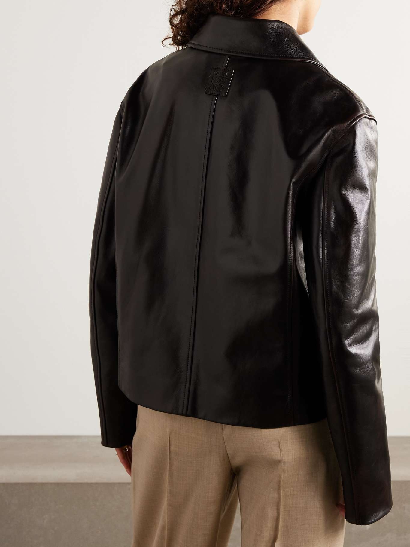 Glossed-leather jacket - 4