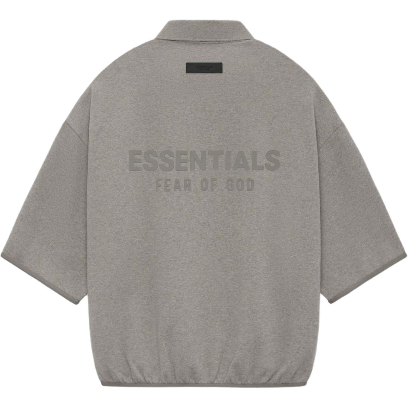 Fear of God Essentials SS24 3/4 Sleeve Polo Shirt 'Heather Grey' 192SU244401F - 2
