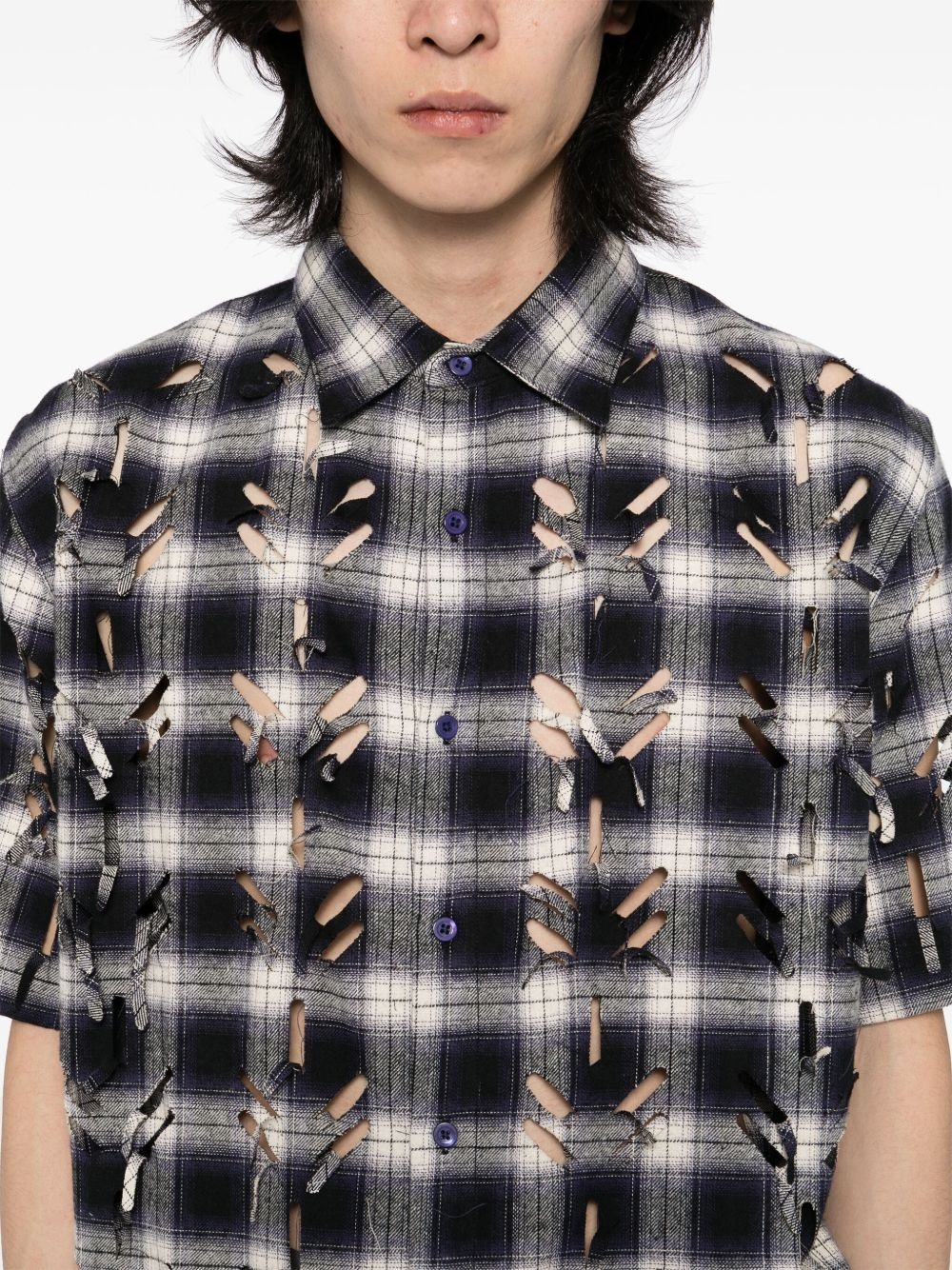 laser-slashed shirt - 5