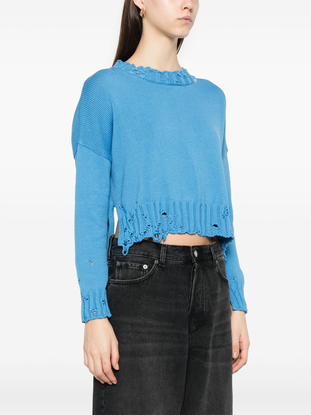 dishevelled cotton sweater - 3