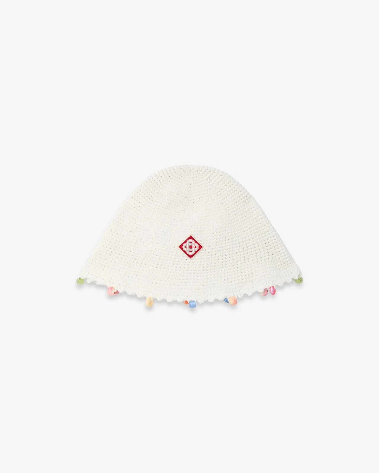 White Beaded Crochet Hat | Casablanca Paris - 1