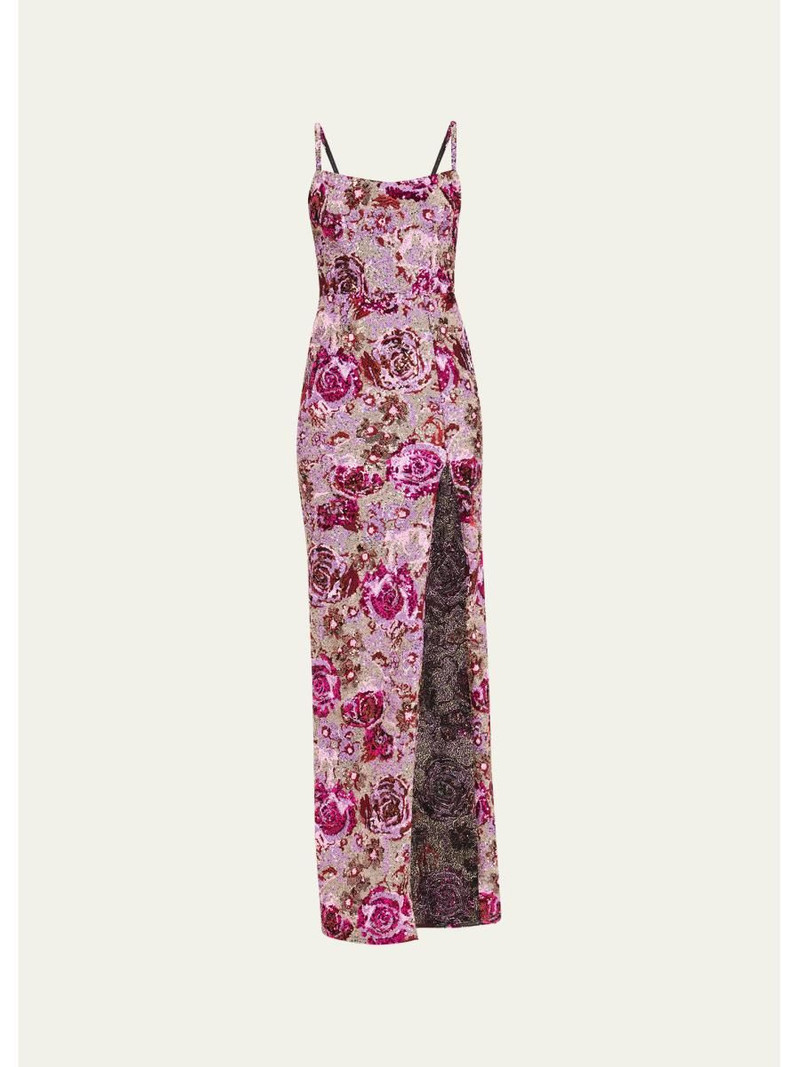 Allegra Floral Sequin Maxi Dress 1