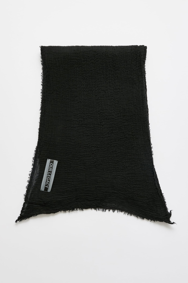 Cottage Scarf Black Crinkle Cotton 1