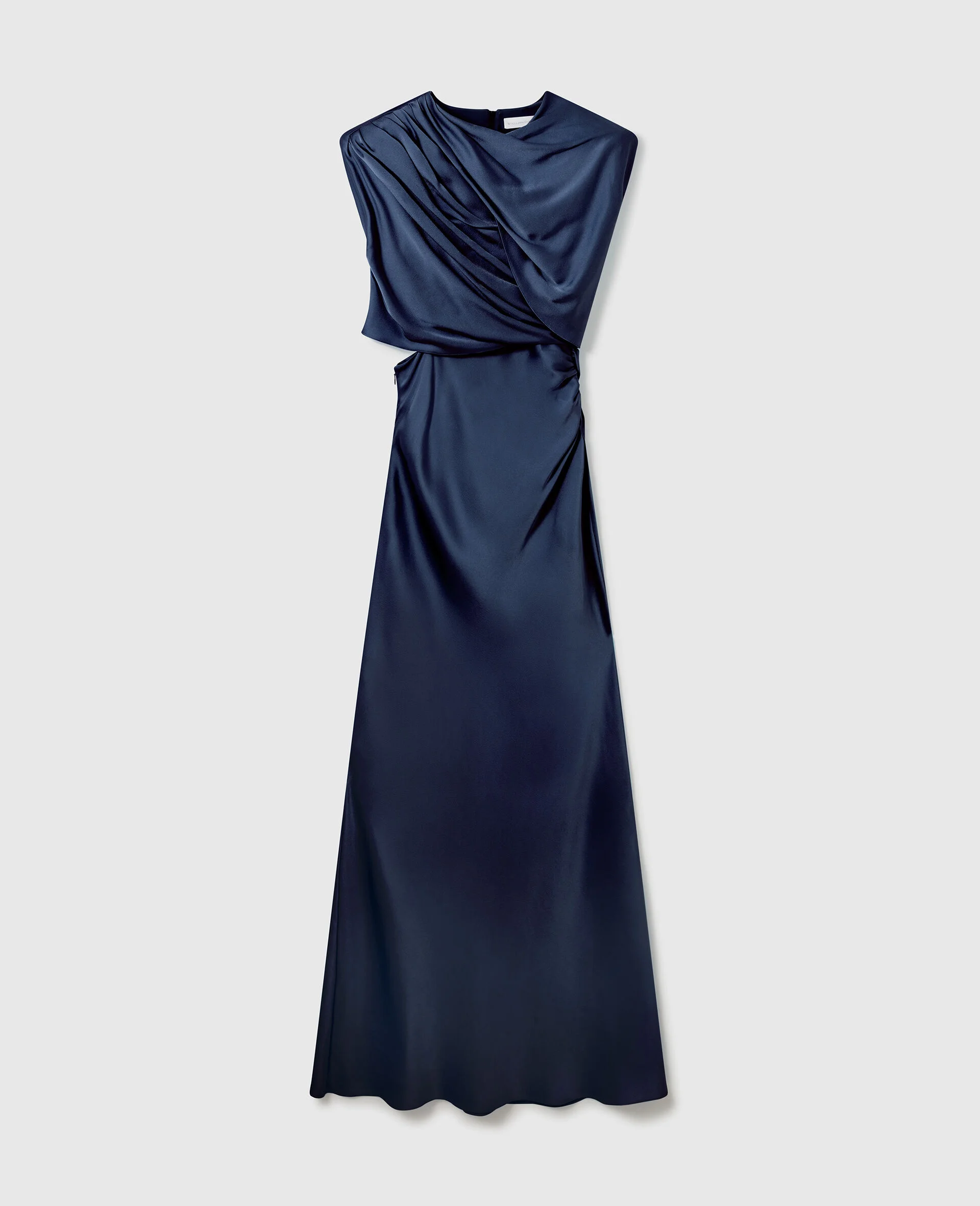 Satin Wrapped Short-Sleeve Maxi Dress - 1