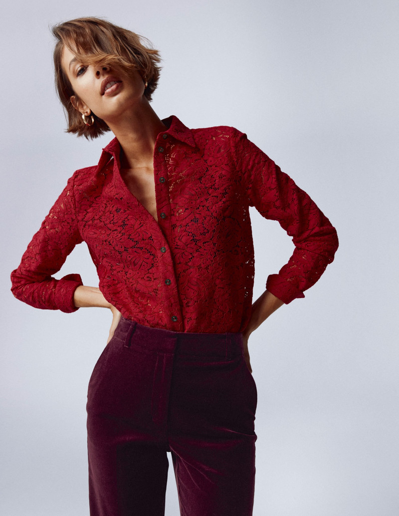 Lace Shirt-Rumba Red 7