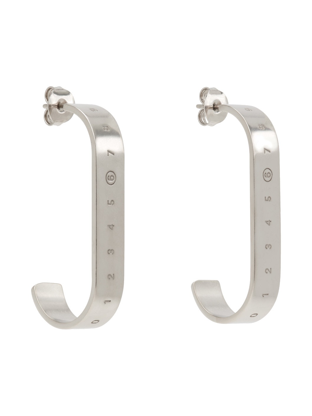 MM6 Maison Margiela Silver Brass Earrings | REVERSIBLE