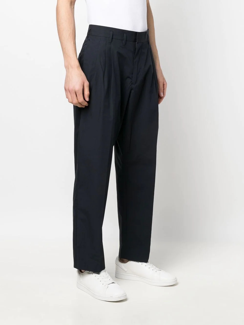 pleated straight-leg trousers - 3