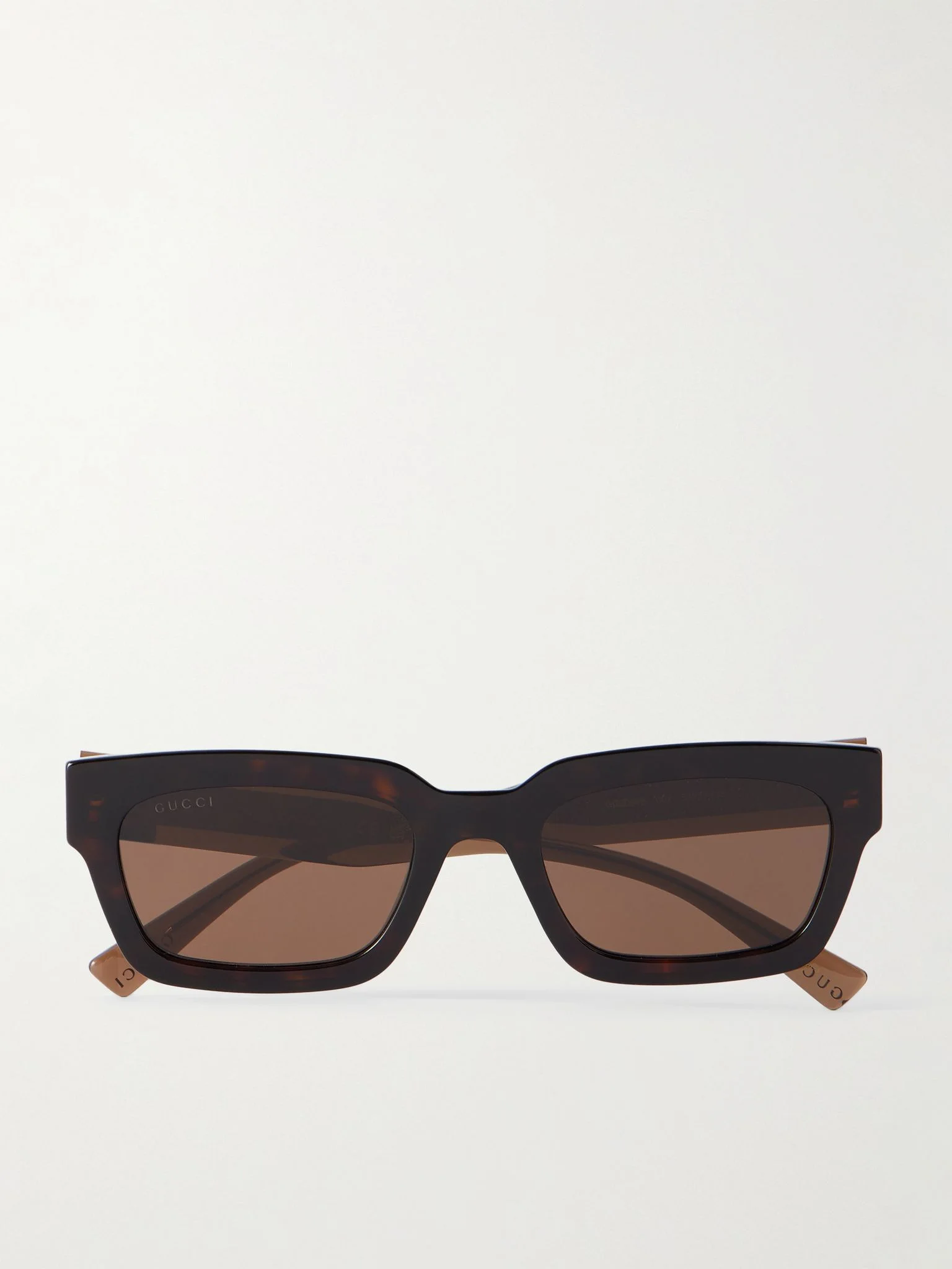 Square-Frame Tortoiseshell Acetate and Gold-Tone Metal Sunglasses Tortoiseshell - 1