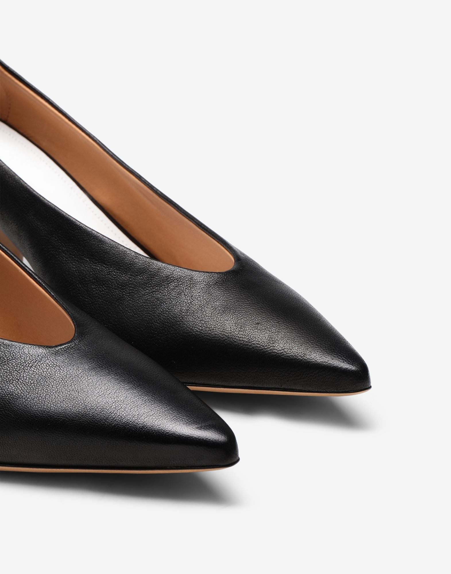 Leather pointed kitten heels - 5