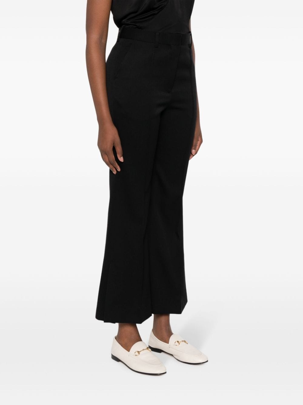 flared cropped wool trousers - 3
