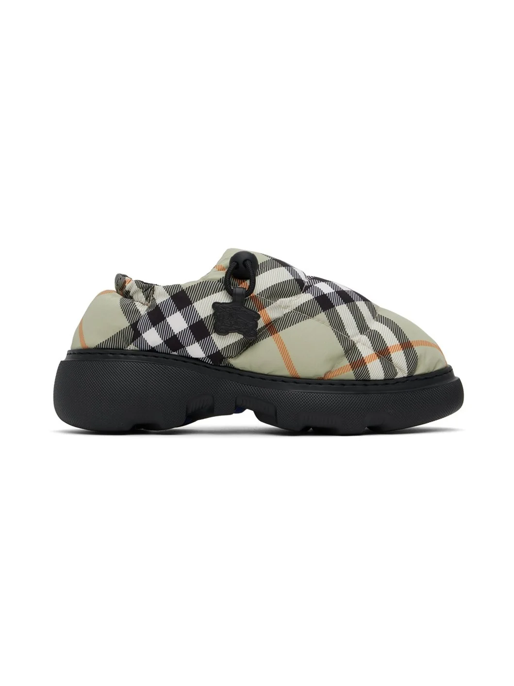 Green Check Nylon Pillow Loafers - 1