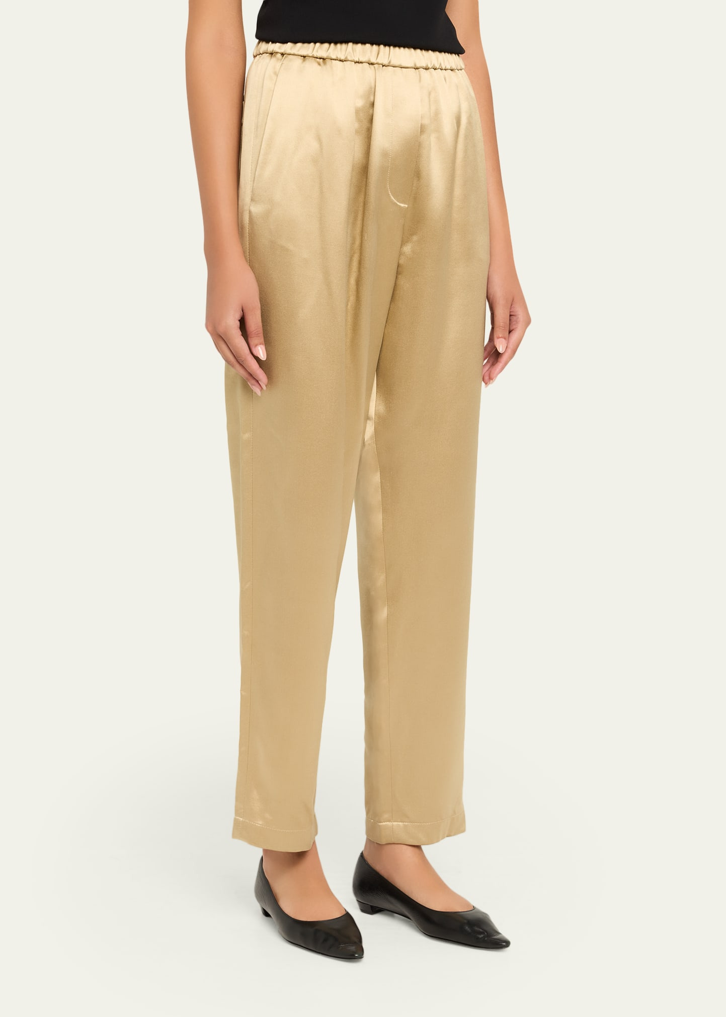 Relaxed-Leg Silk Pull-On Trousers - 4