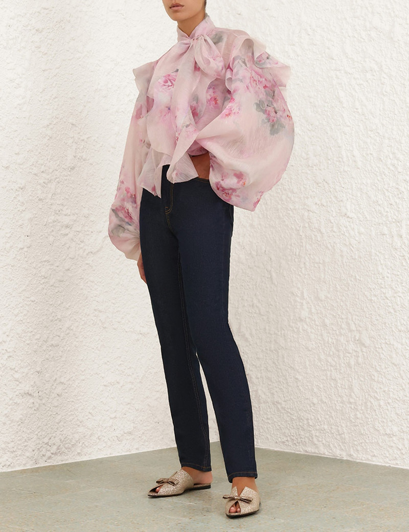 CRUSH TIE NECK RUFFLE 블라우스 9