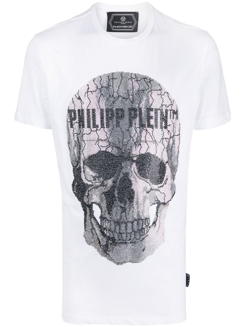 rhinestone skull logo T-shirt - 1