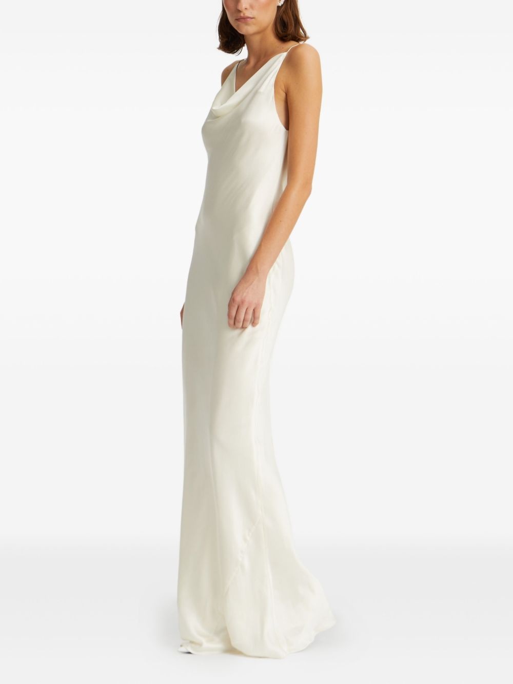 cowl-neck lace-back gown - 2