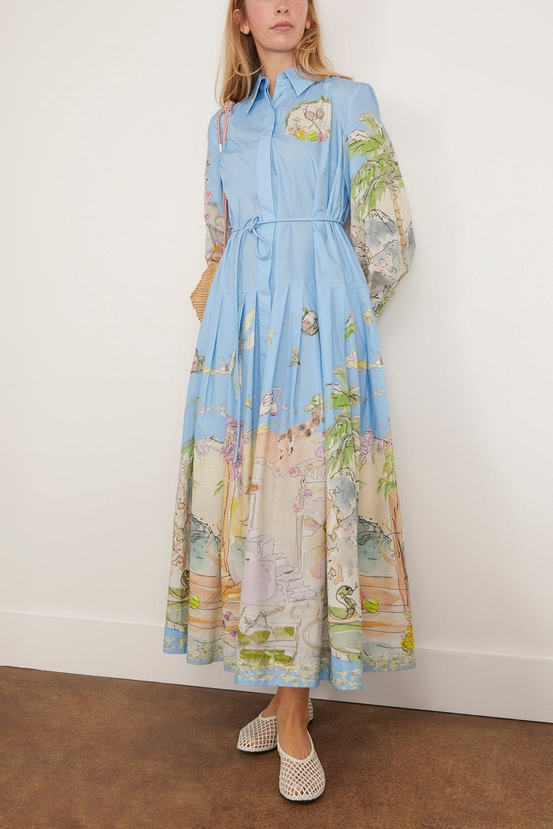 ALÉMAIS Anouk Shirtdress in Sky outlook