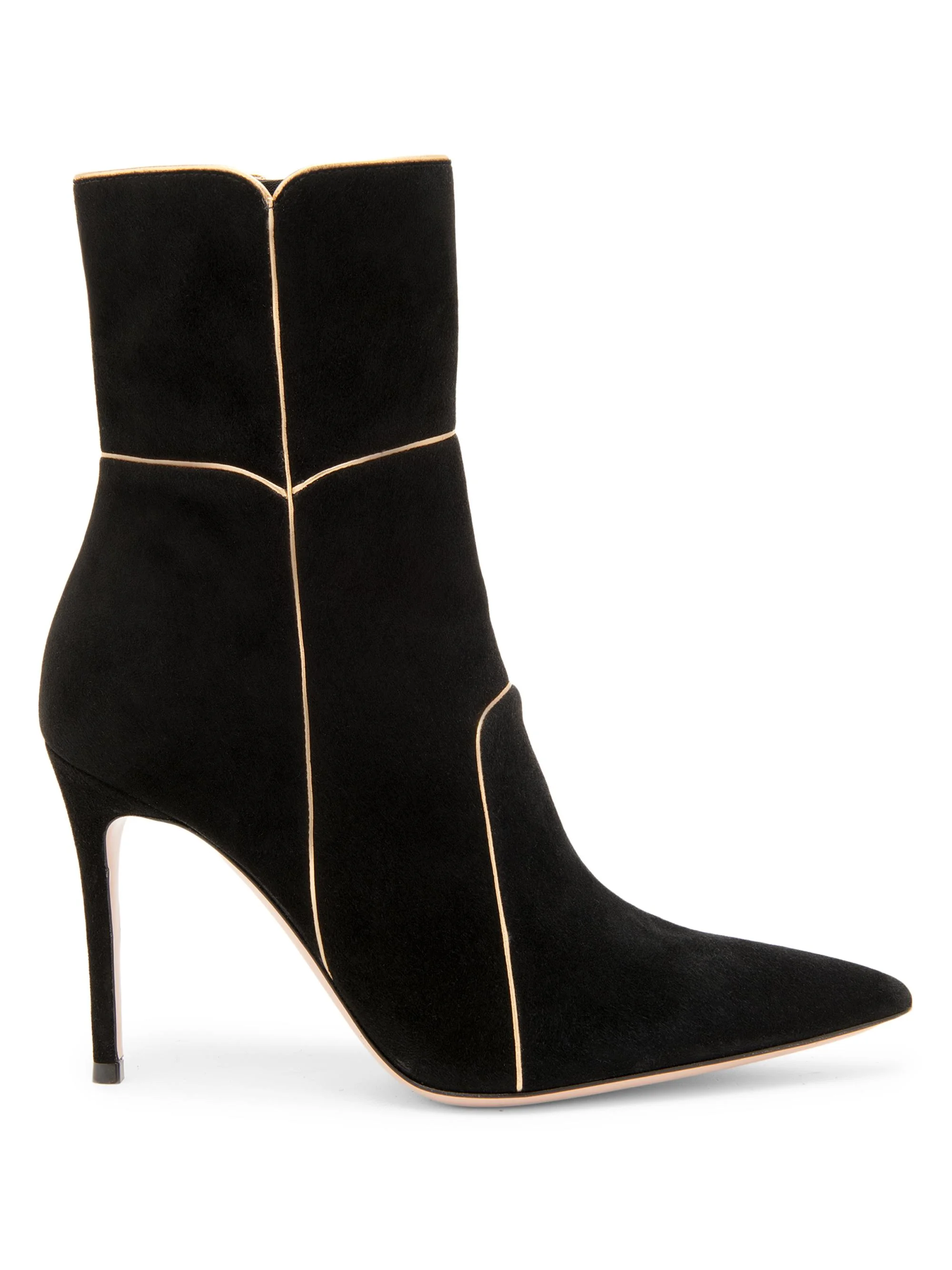 Women's 95MM Suede Ankle Boots - Black Mekong - 1
