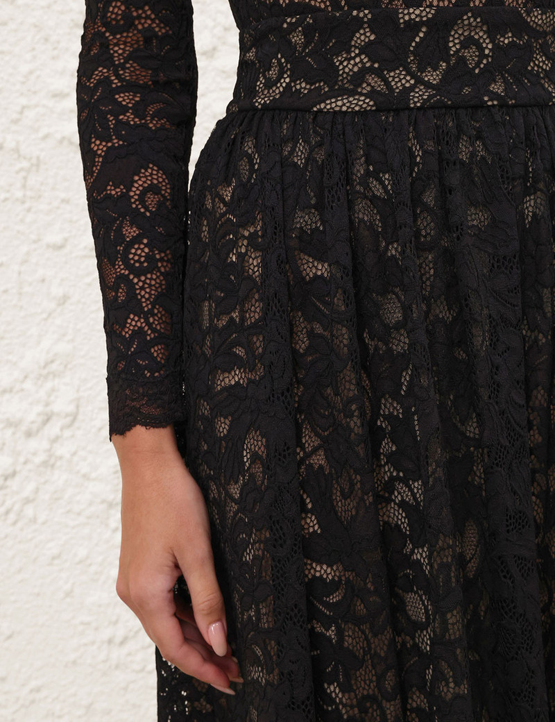 LACE GATHERED MAXI SKIRT 5