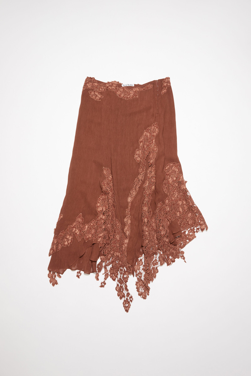 Midi lace skirt - Rust brown 1