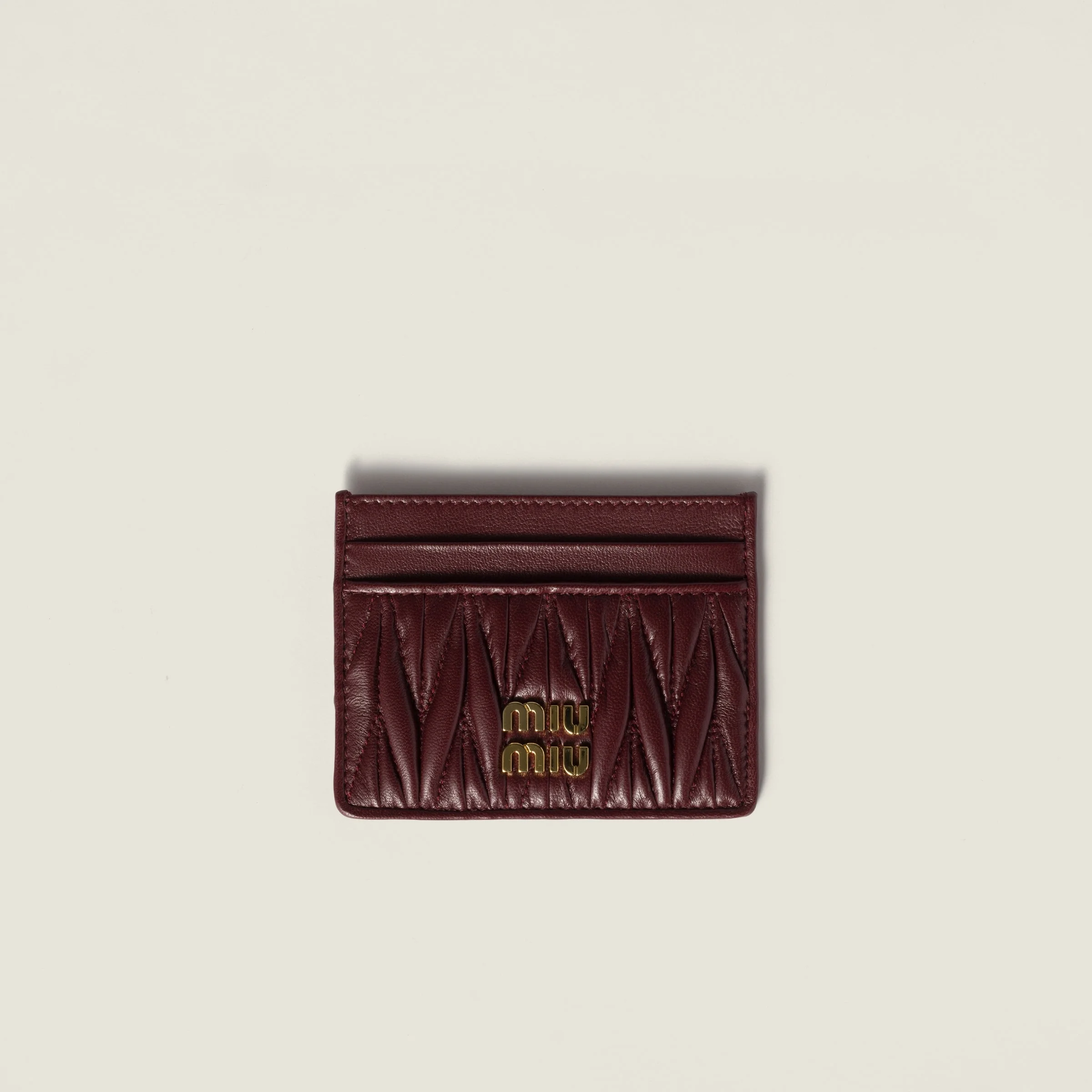 Matelassé nappa leather card holder - 1