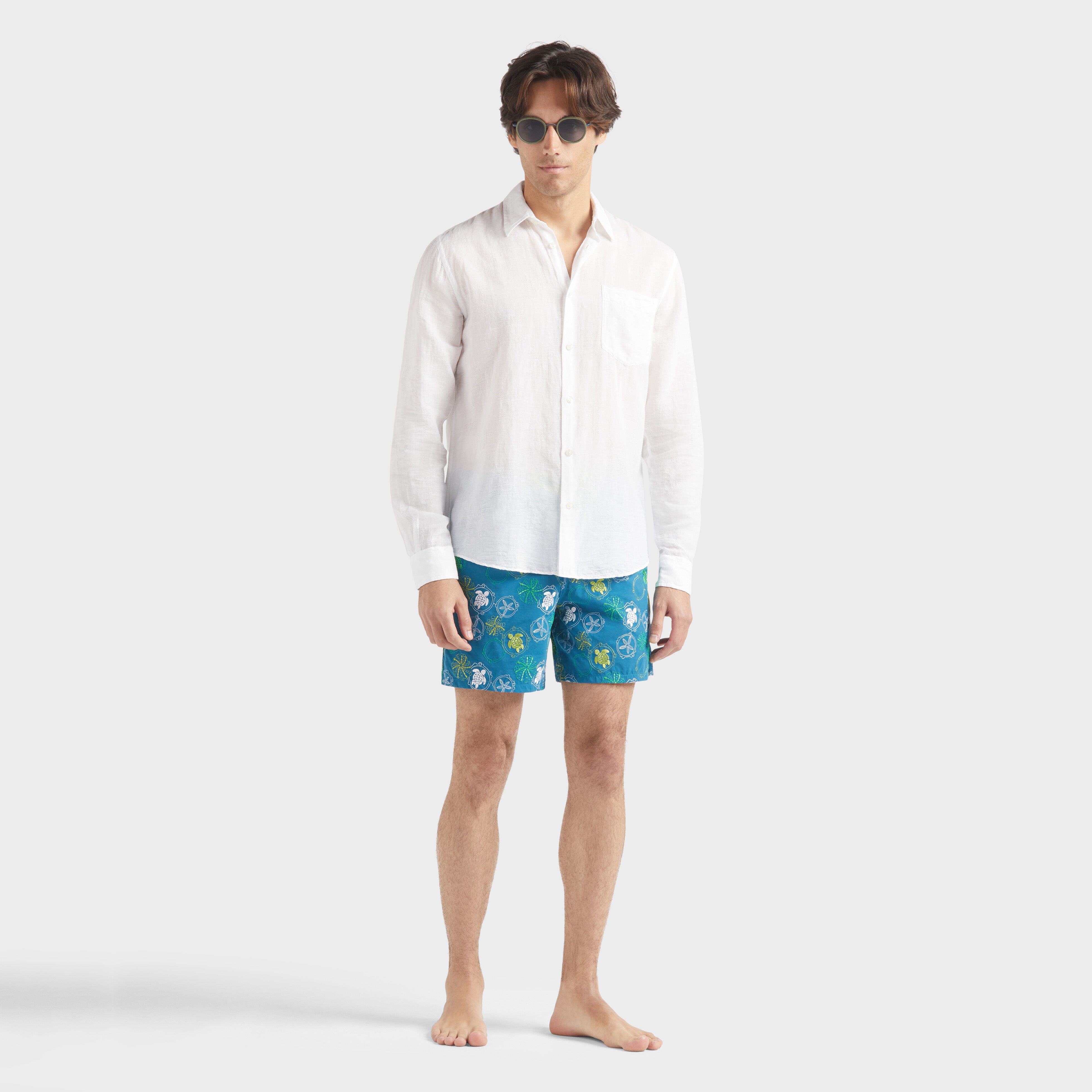 Men Linen and Cotton Shirt Solid - 5