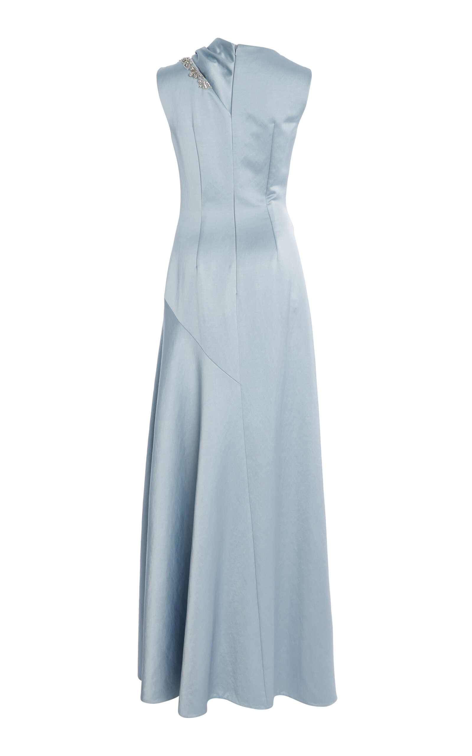 Embellished Satin Gown light blue - 3