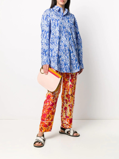 Marni floral-print drawstring trousers outlook