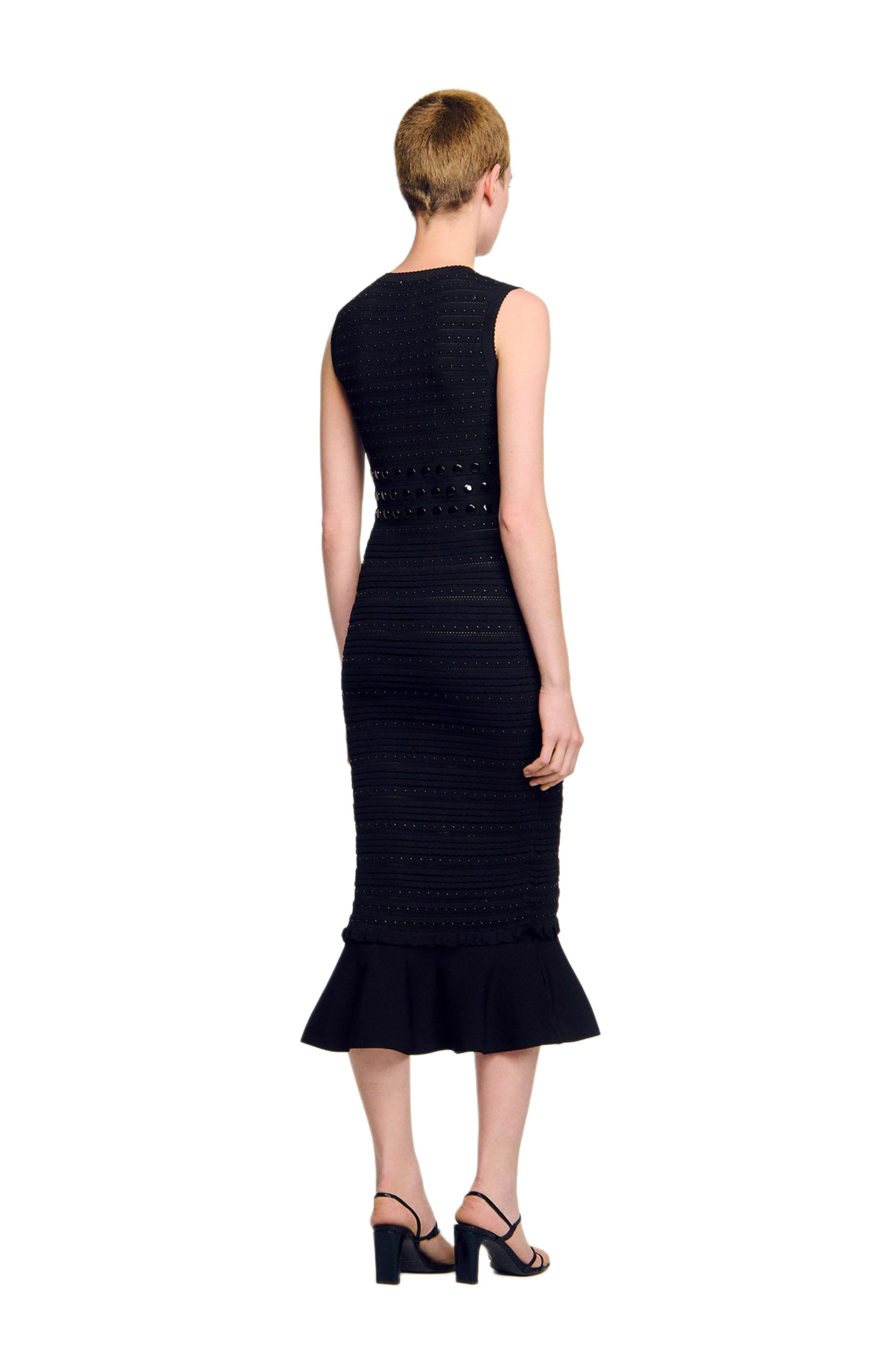 SANDRO Knit maxi dress with studs in Black at Nordstrom - 2