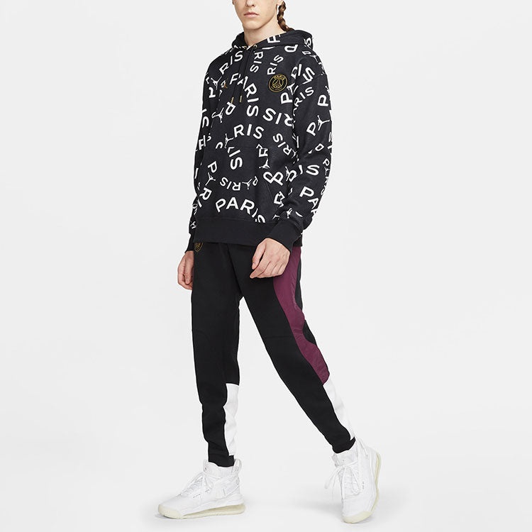 Air Jordan Paris Saint-Germain Full Print Fleece Stay Warm Pullover Black CV9955-010 - 3
