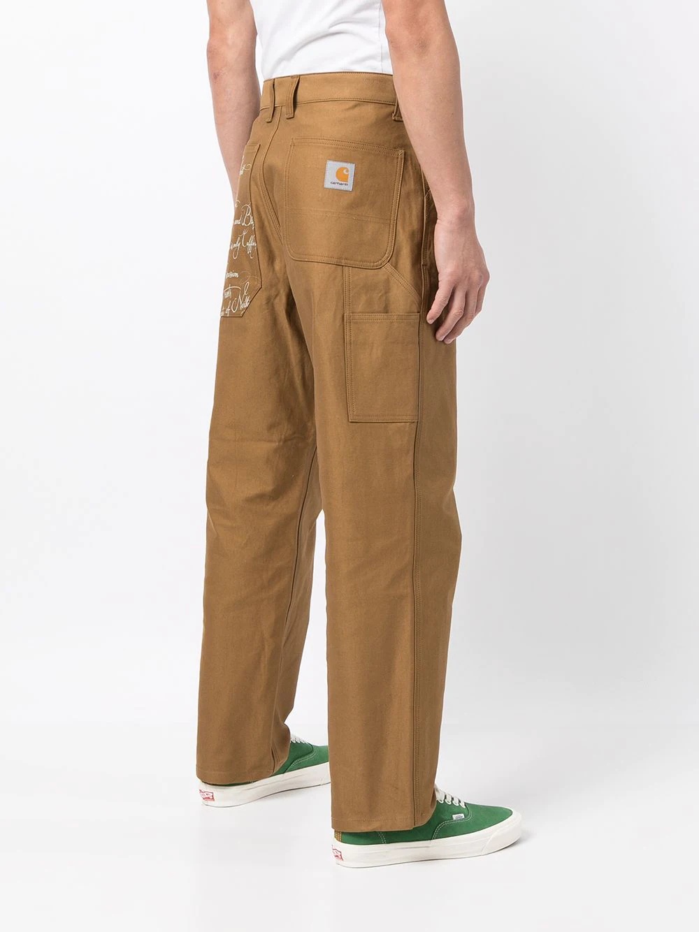 straight-leg cotton trousers - 4