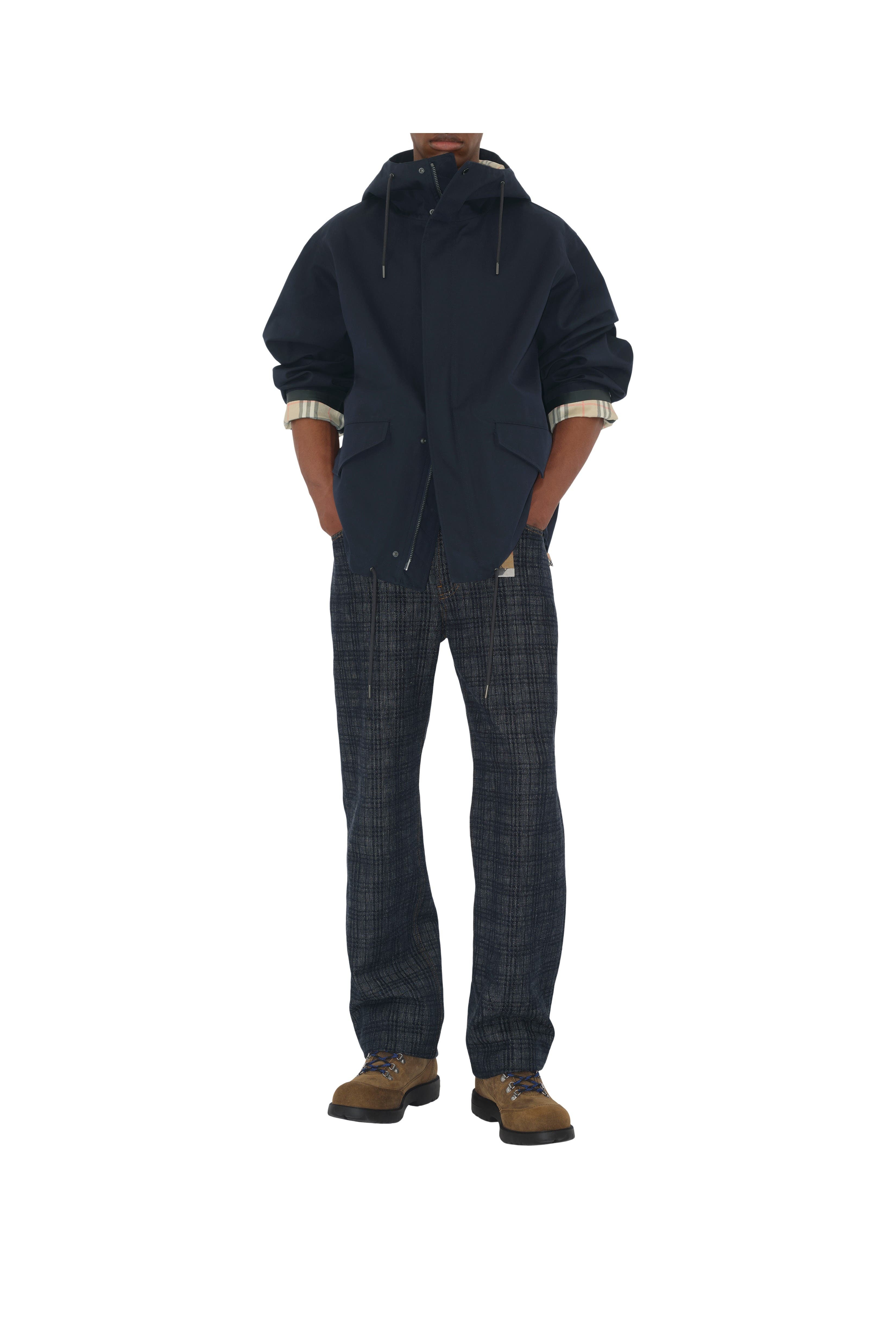 burberry Short Bonded Gabardine Parka in Navy at Nordstrom - 5
