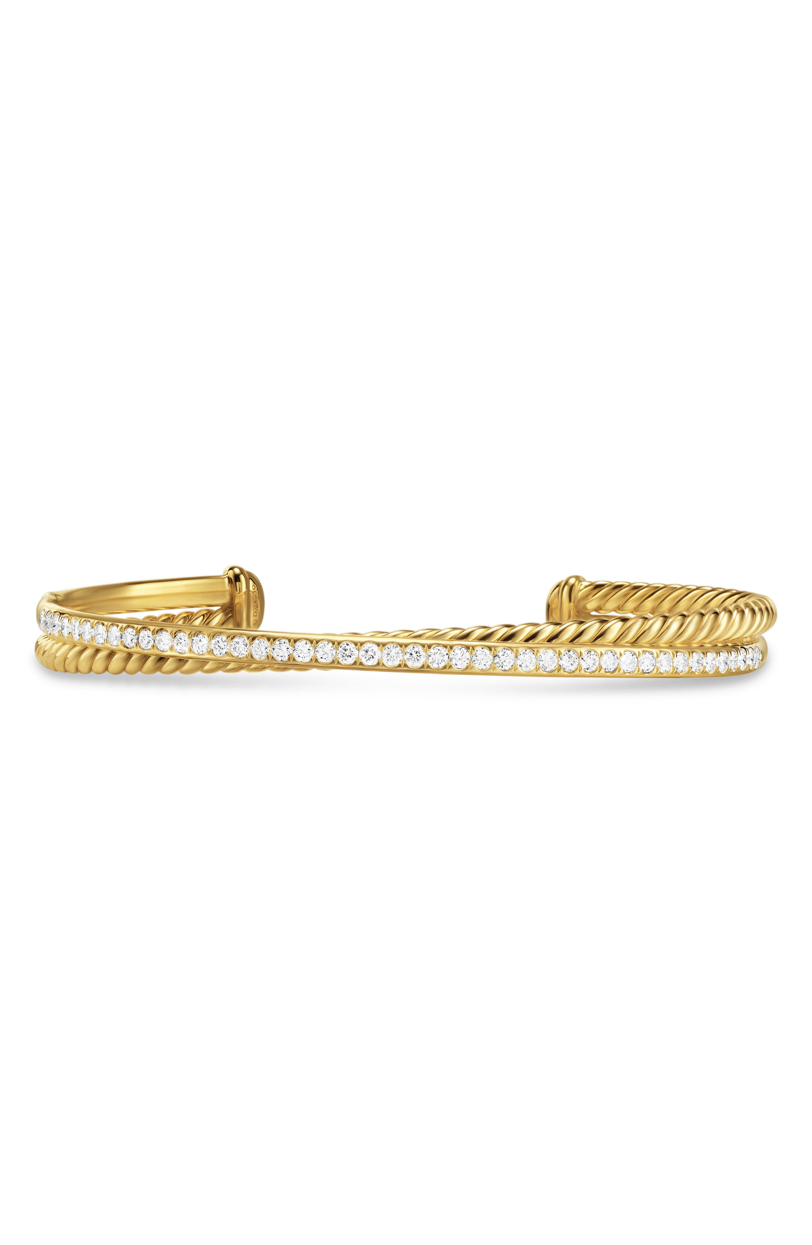 David Yurman Crossover Two-Row Bracelet in 18K Yellow Gold with Diamonds, 6mm in 18K Gold at Nordstr - 1