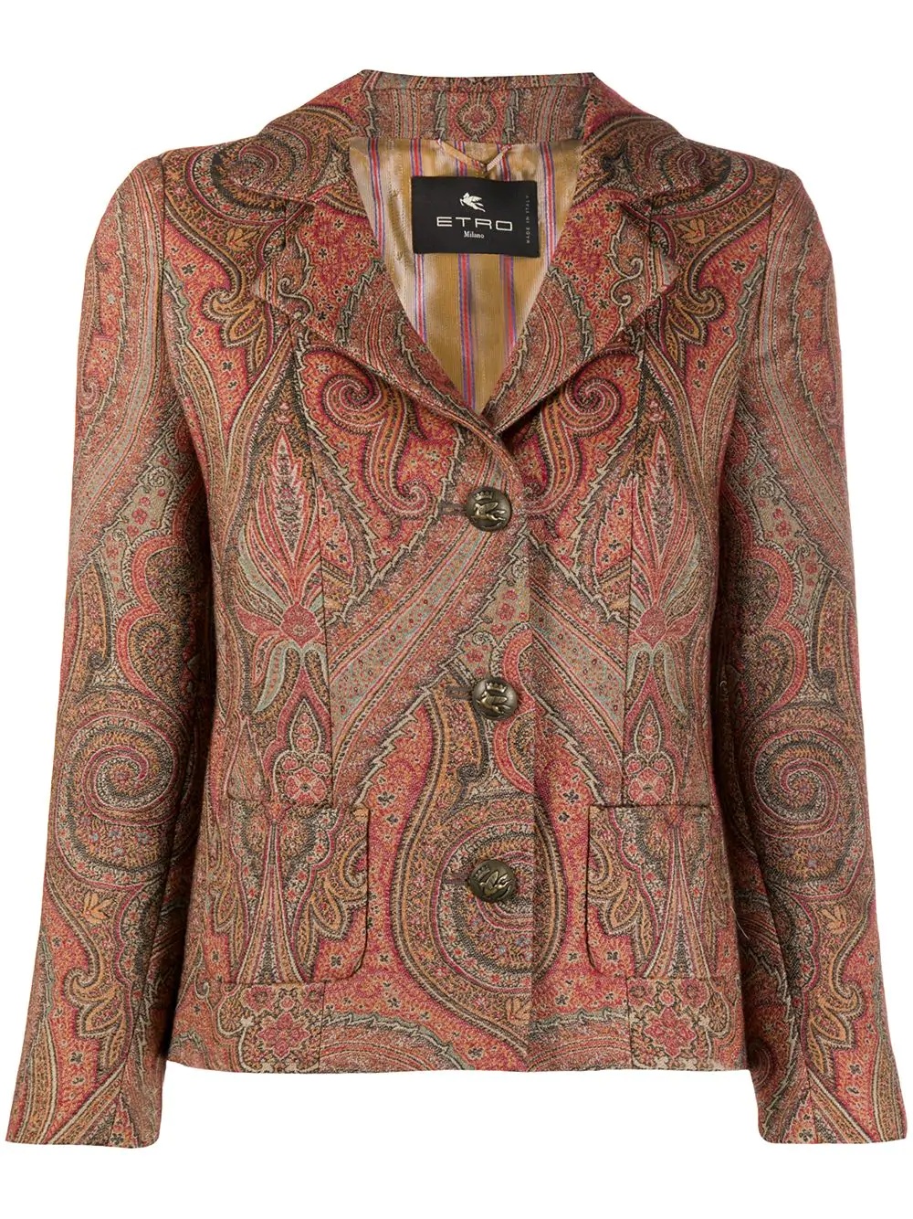 fitted paisley blazer - 1