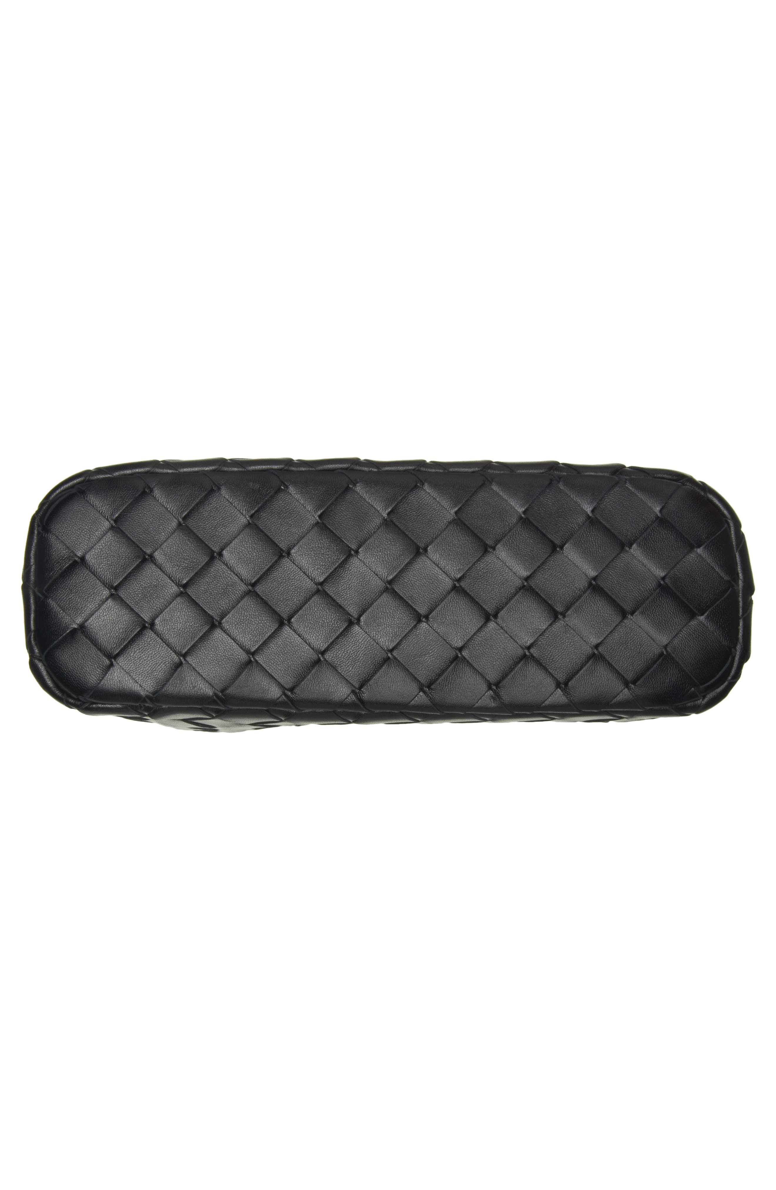 Bottega Veneta Intrecciato Leather Convertible Vanity Case in Black/Gold at Nordstrom - 7