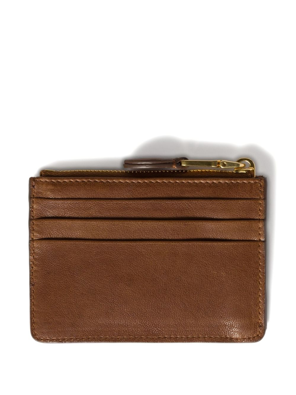 logo-embossed leather card holder - 2