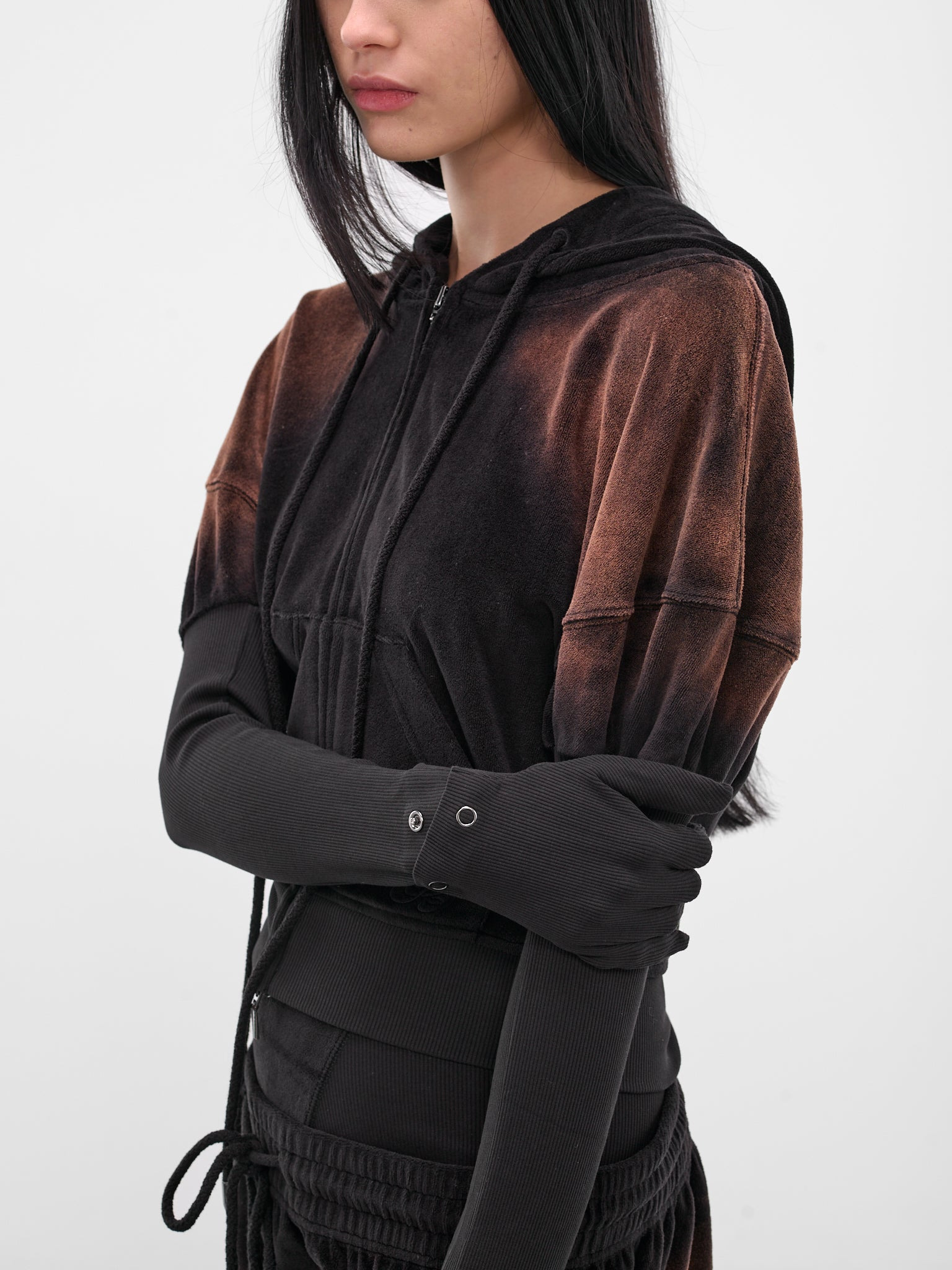 Brown Oversized Paris Zip Hoodie - 4