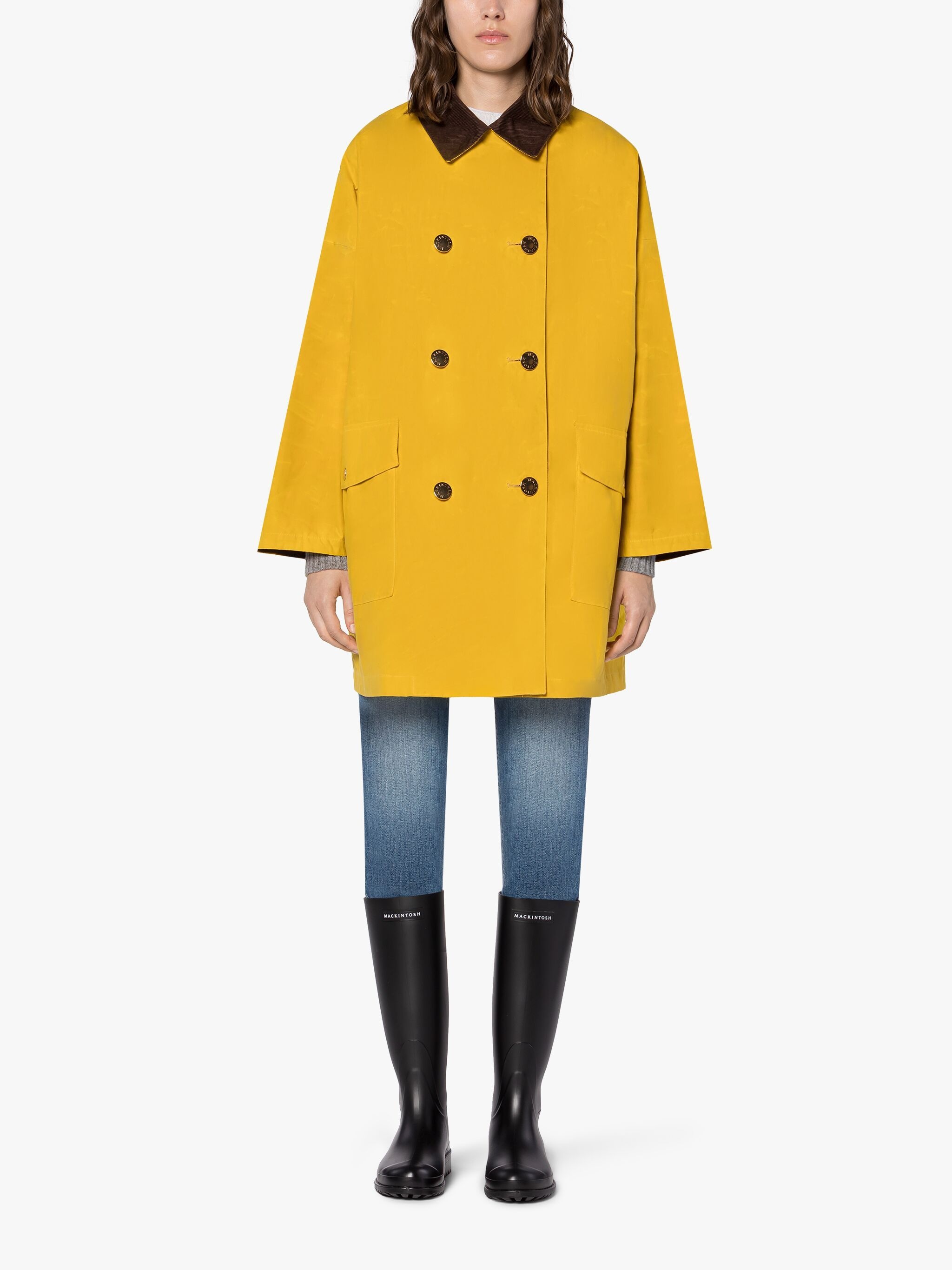 HUMBIE YELLOW WAXED COTTON OVERCOAT - 3