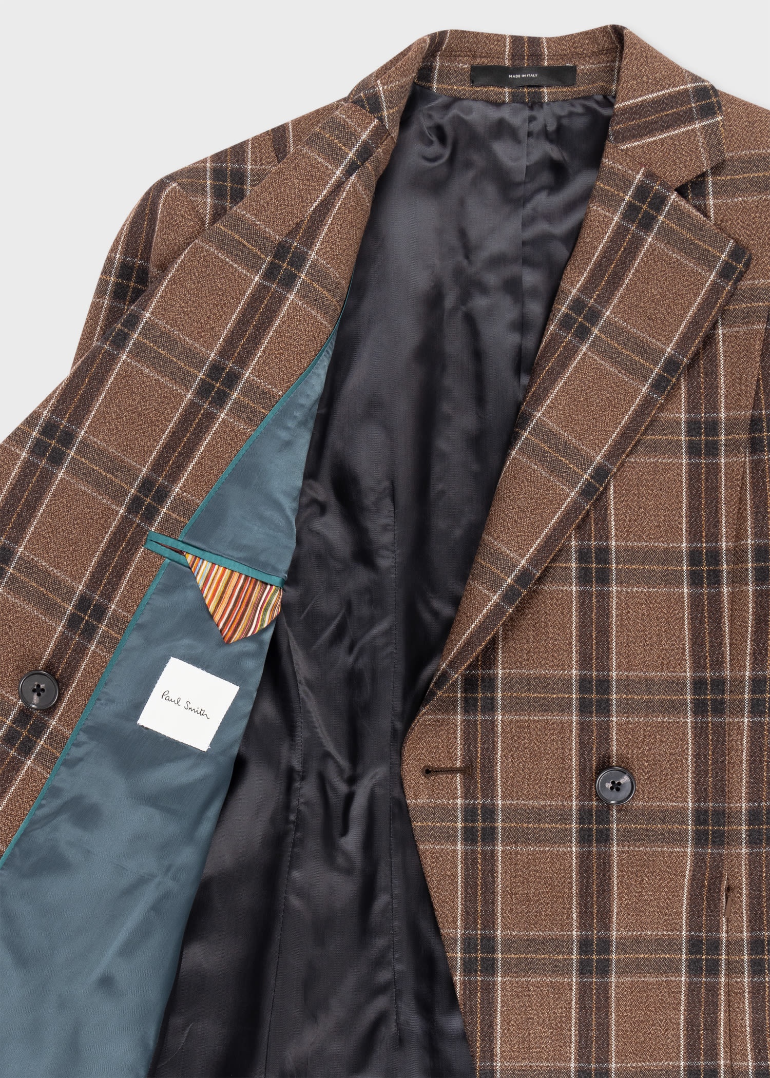 Brown Buffalo Check Double-Breasted Blazer - 4