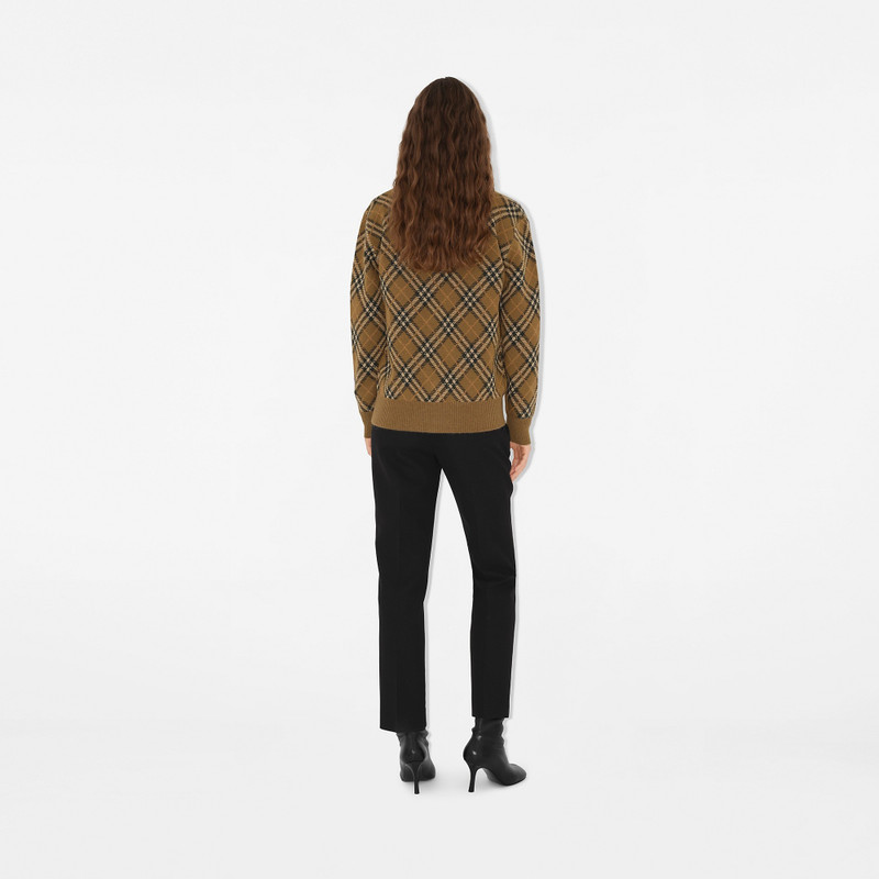 Check Wool Mohair Blend Cardigan 4