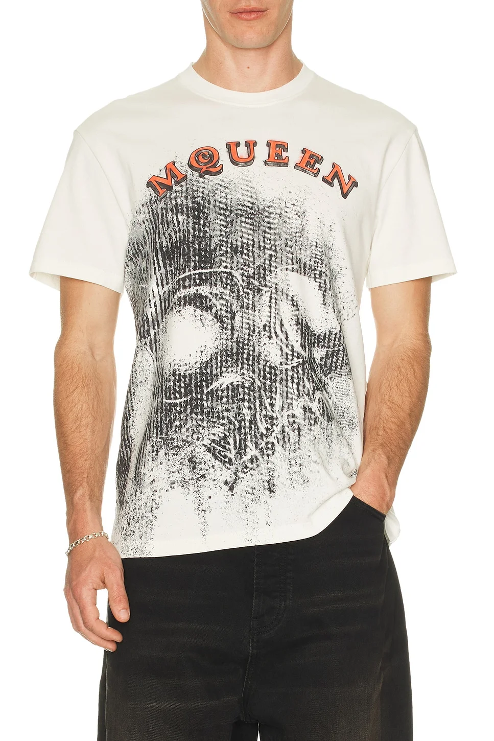 Spray Skull Print Tee Shirt - 1