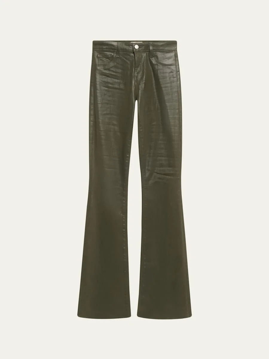 Ruth High-Rise Coated Straight Raw Hem Jeans - 1