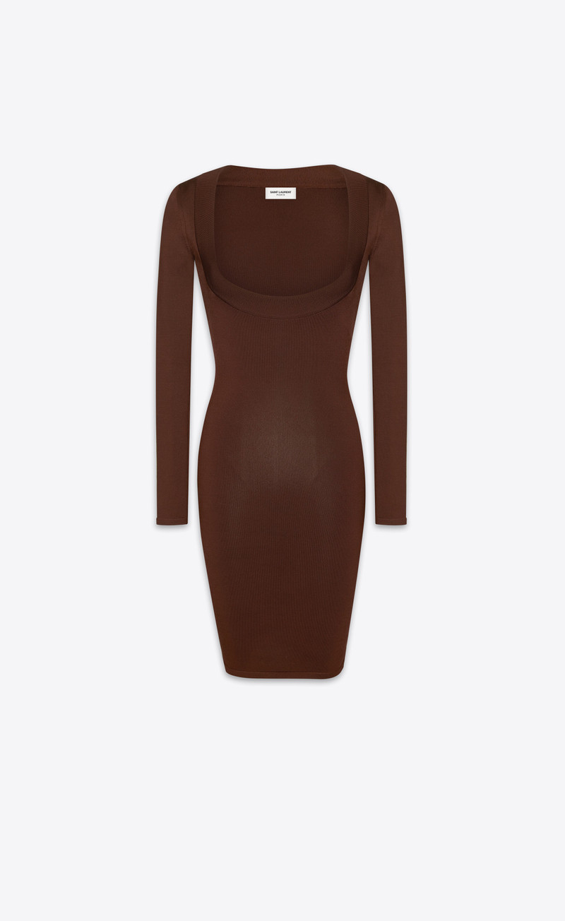 décolleté dress in knit - 1