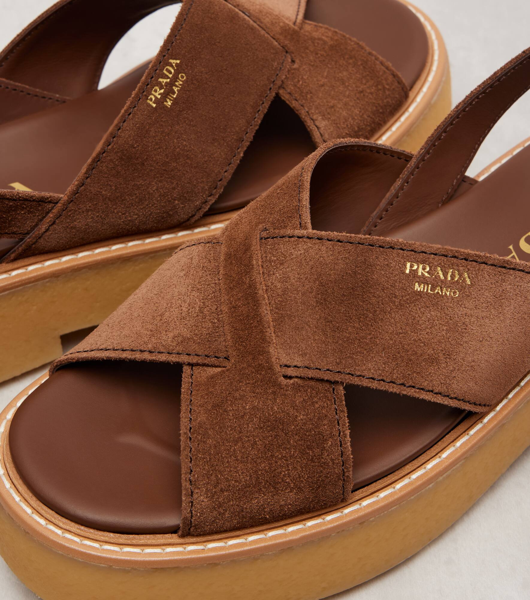 Suede platform sandals - 5