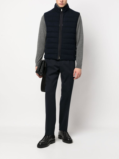 ZEGNA padded cashmere zip-up gilet outlook