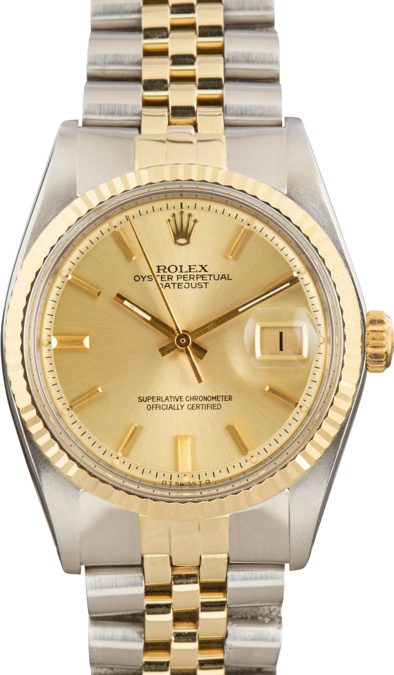 Pre-owned Rolex Datejust Ref 1601 Two-Tone - 1