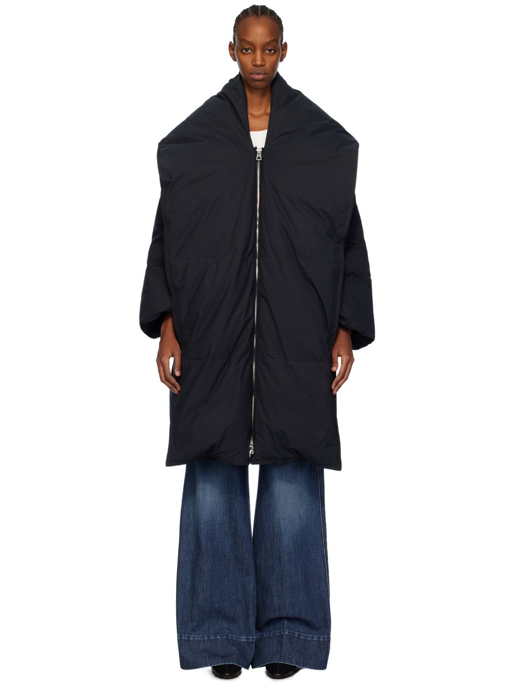 Navy Frosted Down Jacket - 1