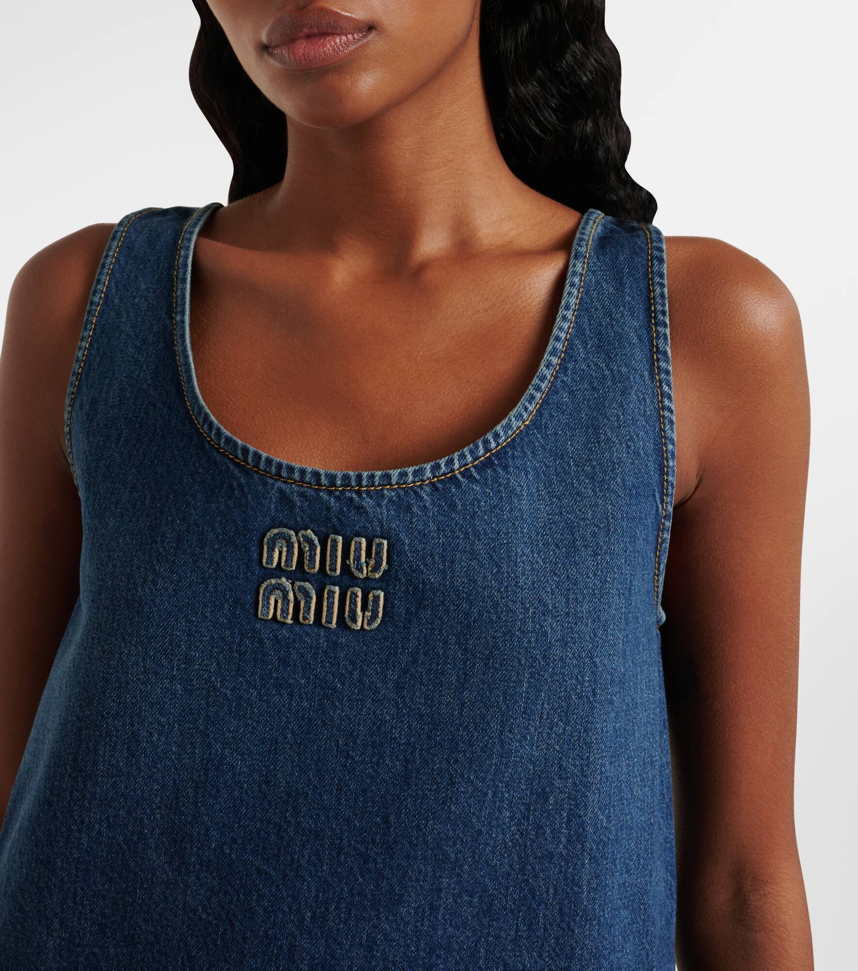 Logo denim minidress - 4