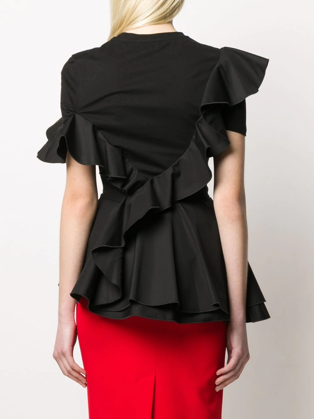 peplum ruffled T-shirt - 4